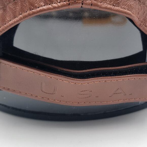 Genuine Leather Hat Cap Strap Back Brown USA Made One Size Mens Classic - Picture 3 of 9